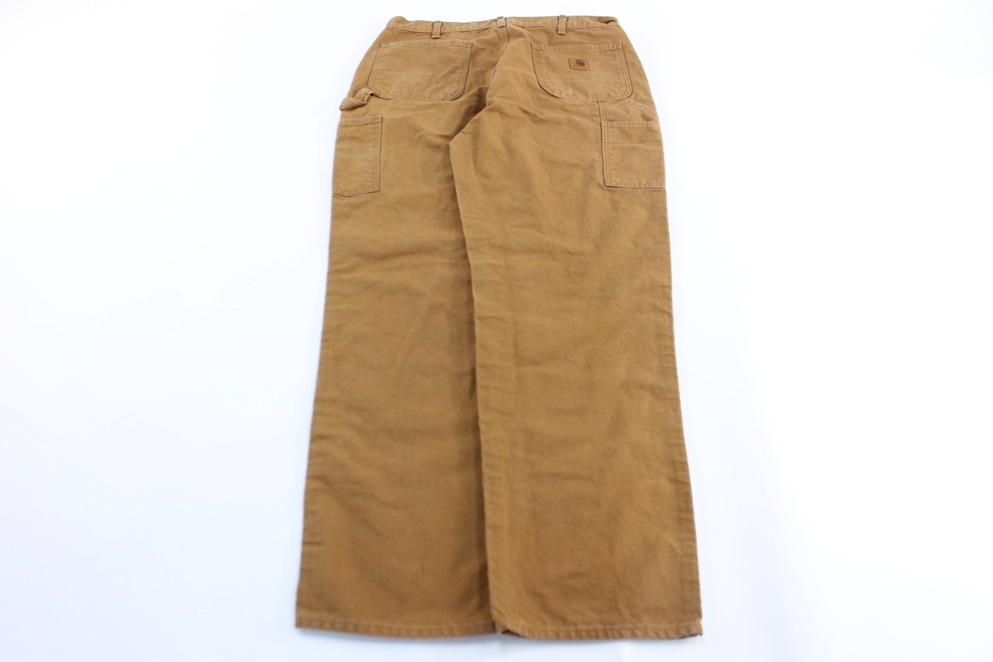 Carhartt Logo Patch Tan Carpenter Pants - ThriftedThreads.com