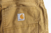 Carhartt Logo Patch Tan Carpenter Pants - ThriftedThreads.com