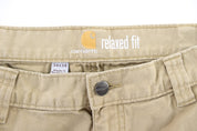 Carhartt Logo Patch Tan Carpenter Pants - ThriftedThreads.com