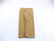 Carhartt Logo Patch Tan Carpenter Pants - ThriftedThreads.com