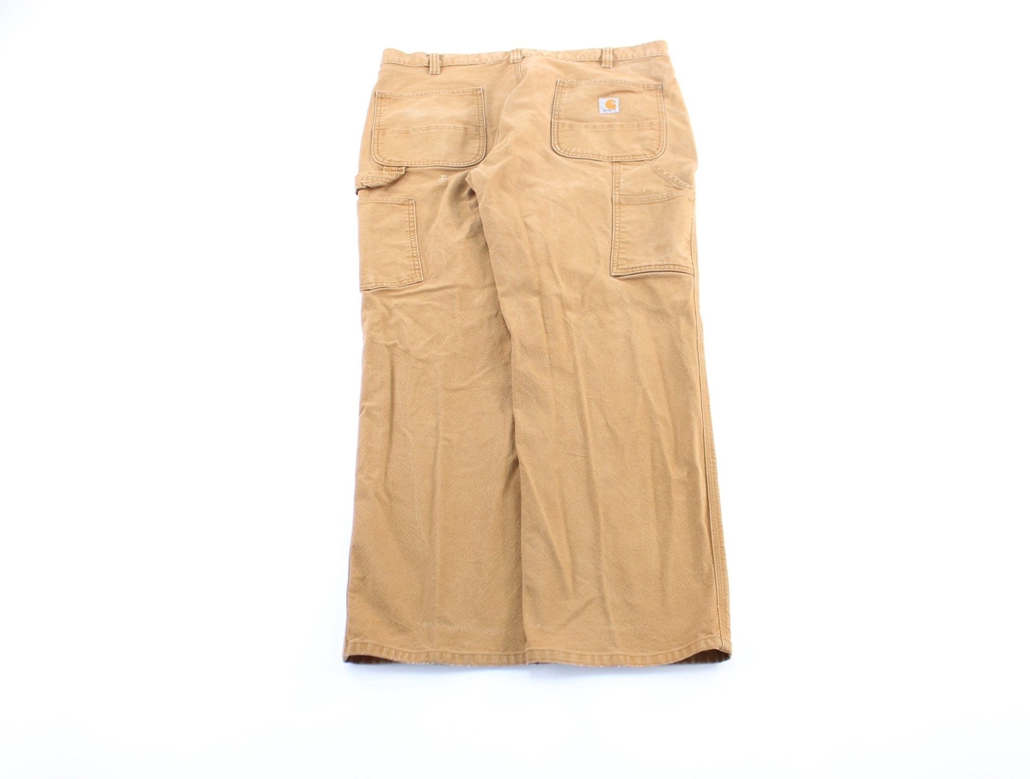Carhartt Logo Patch Tan Carpenter Pants - ThriftedThreads.com