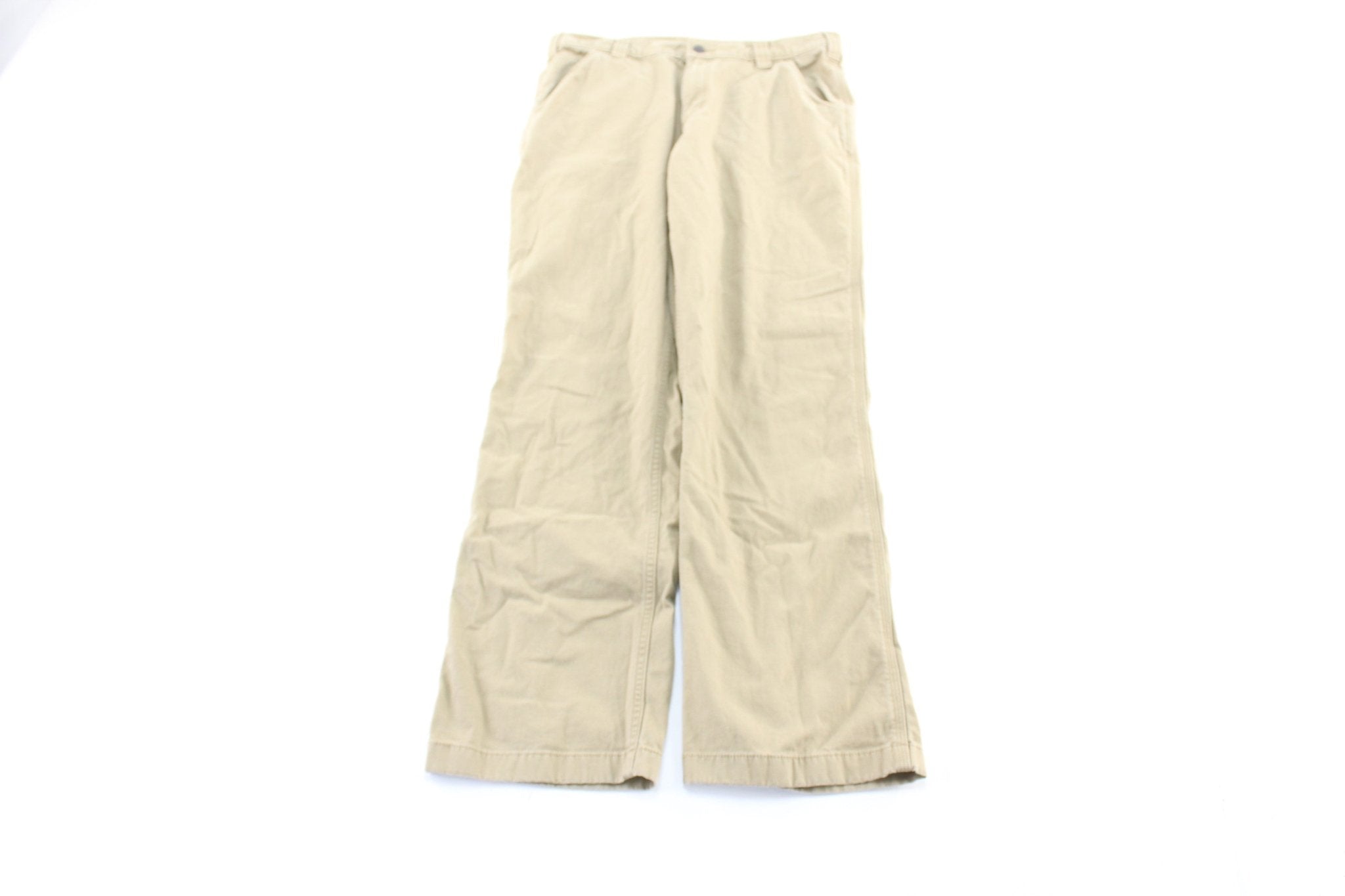 Carhartt Logo Patch Tan Carpenter Pants - ThriftedThreads.com
