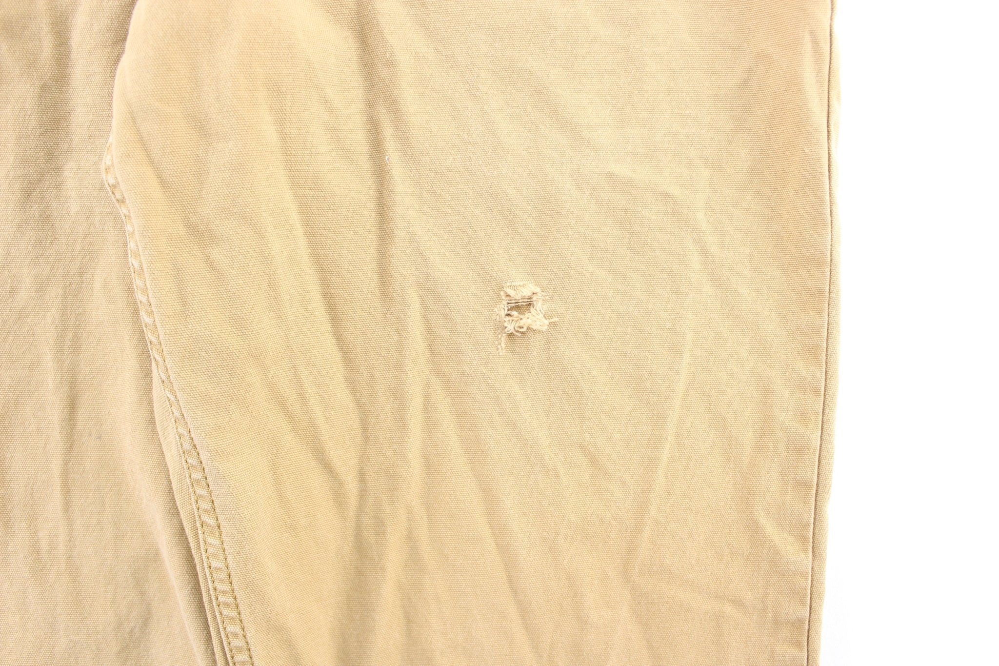 Carhartt Logo Patch Tan Carpenter Pants - ThriftedThreads.com