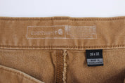 Carhartt Logo Patch Tan Carpenter Pants - ThriftedThreads.com