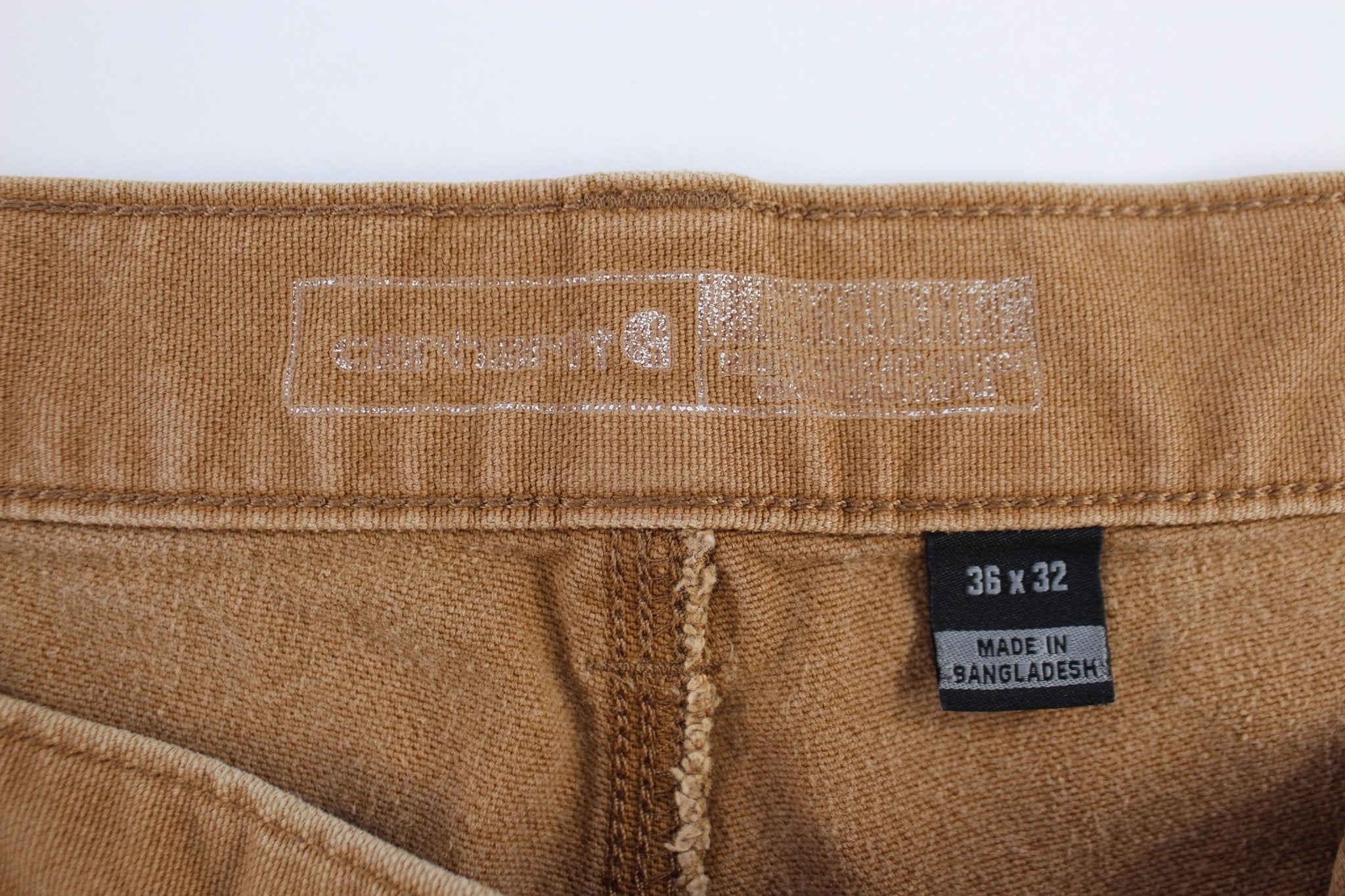 Carhartt Logo Patch Tan Carpenter Pants - ThriftedThreads.com