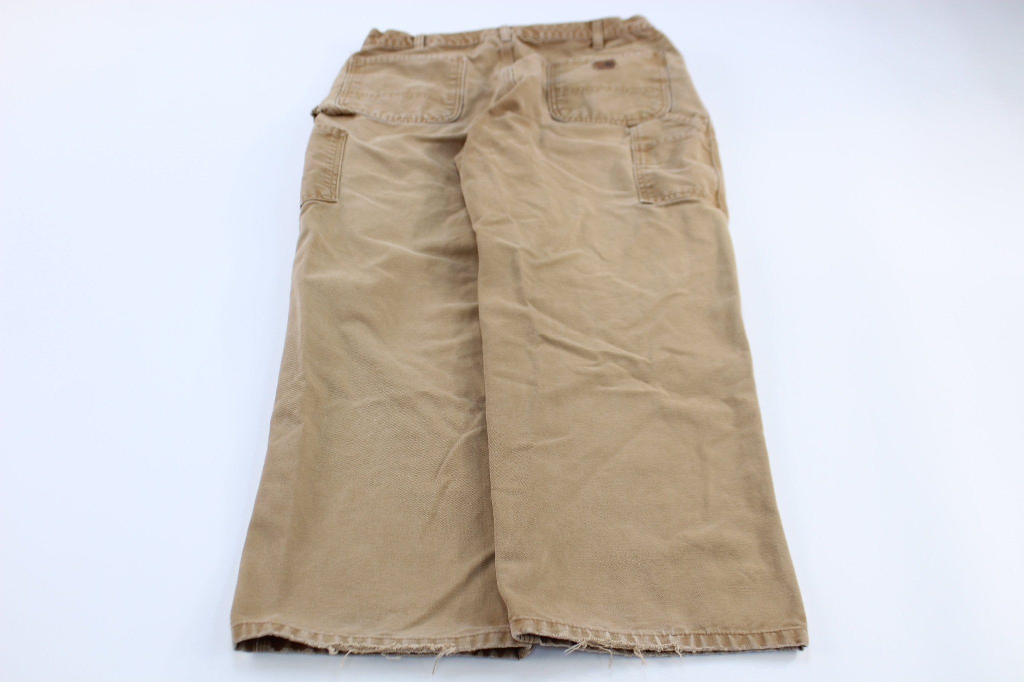 Carhartt Logo Patch Tan Carpenter Pants - ThriftedThreads.com