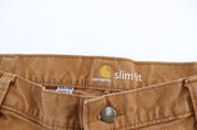 Carhartt Logo Patch Tan Carpenter Pants - ThriftedThreads.com