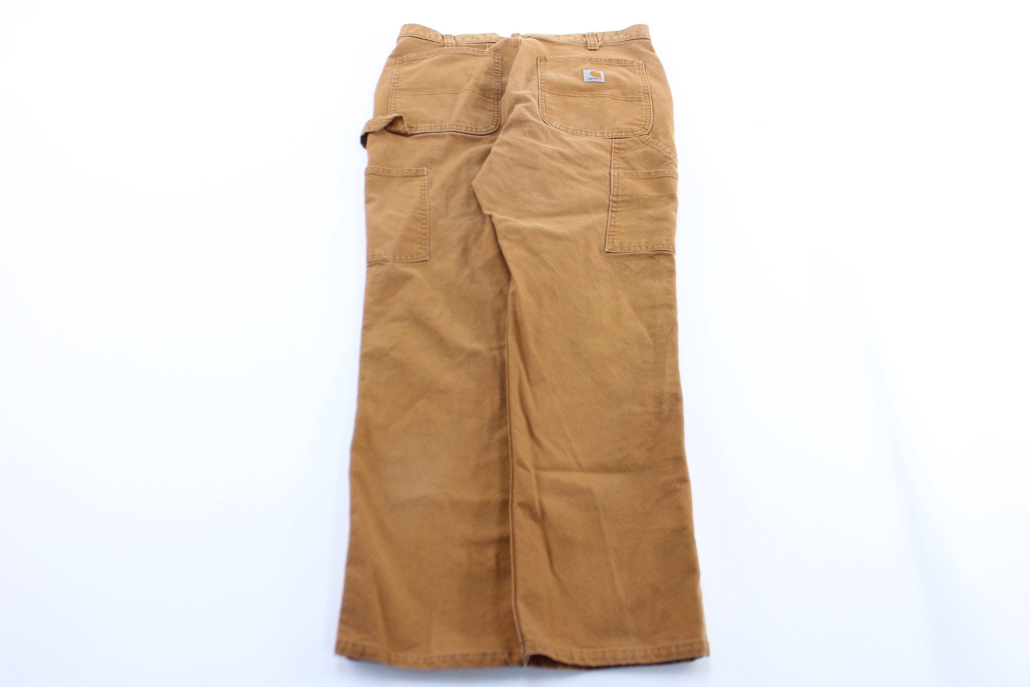 Carhartt Logo Patch Tan Carpenter Pants - ThriftedThreads.com