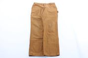 Carhartt Logo Patch Tan Carpenter Pants - ThriftedThreads.com