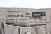 Carhartt Logo Patch Tan Carpenter Pants - Pants - Thrifted Threads