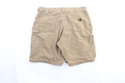 Carhartt Logo Patch Tan Carpenter Shorts - ThriftedThreads.com