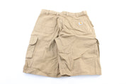 Carhartt Logo Patch Tan Carpenter Shorts - ThriftedThreads.com