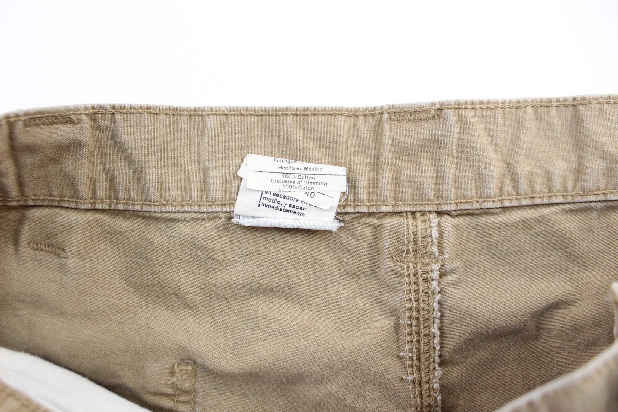 Carhartt Logo Patch Tan Carpenter Shorts - ThriftedThreads.com