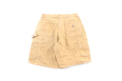 Carhartt Logo Patch Tan Carpenter Shorts - ThriftedThreads.com