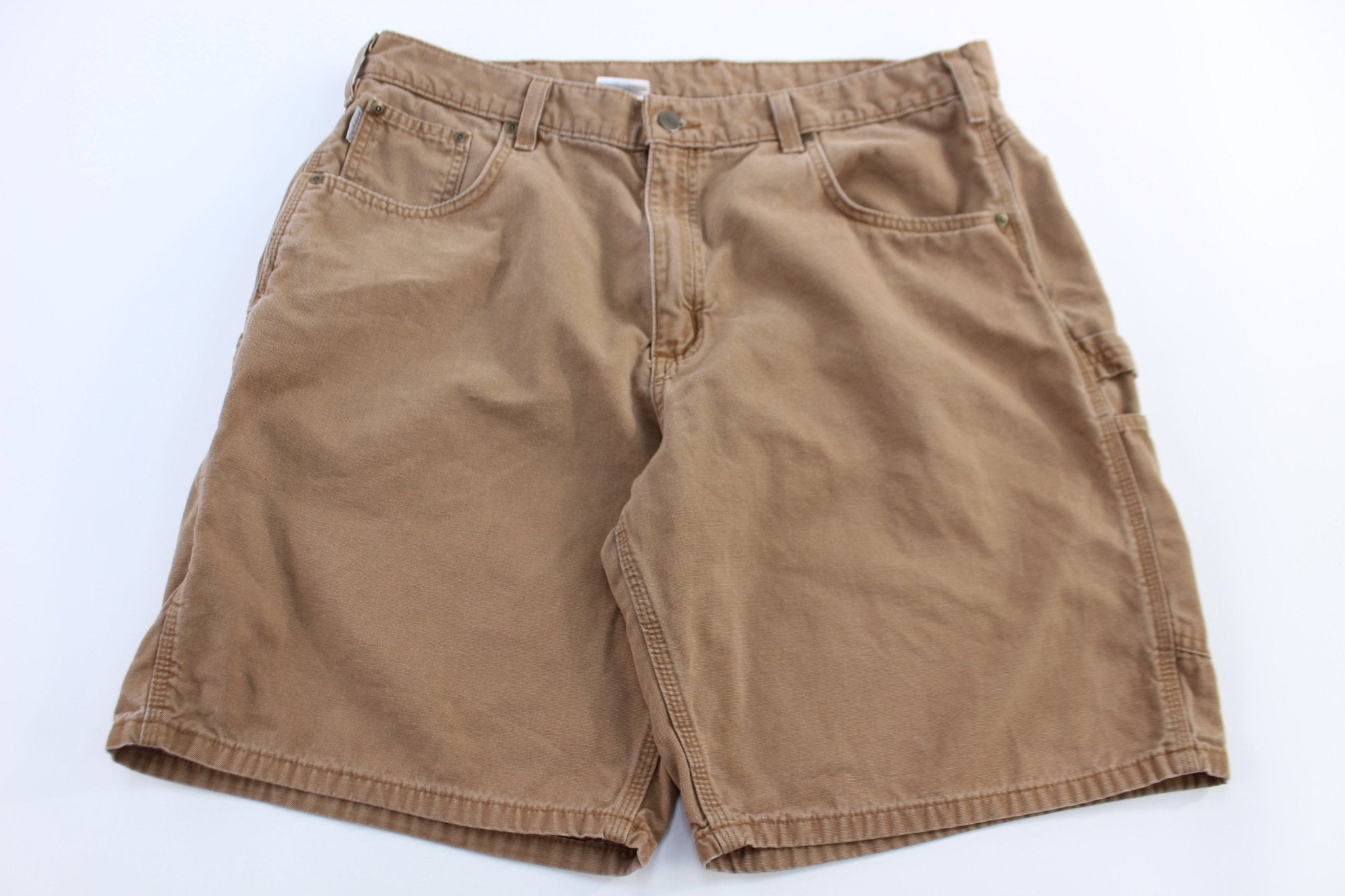 Carhartt Logo Patch Tan Carpenter Shorts - Pants/Shorts - Thrifted Threads