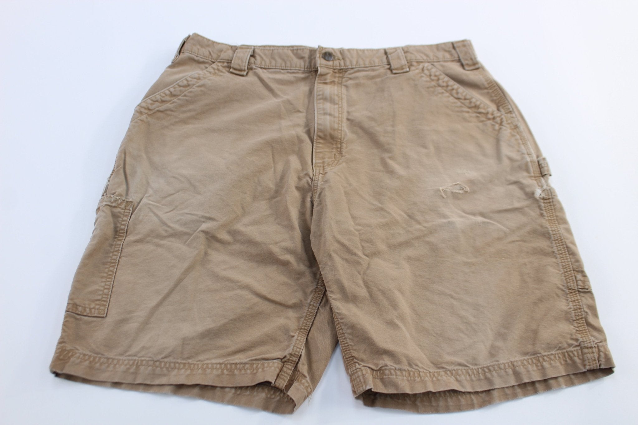 Carhartt Logo Patch Tan Carpenter Shorts - Pants/Shorts - Thrifted Threads