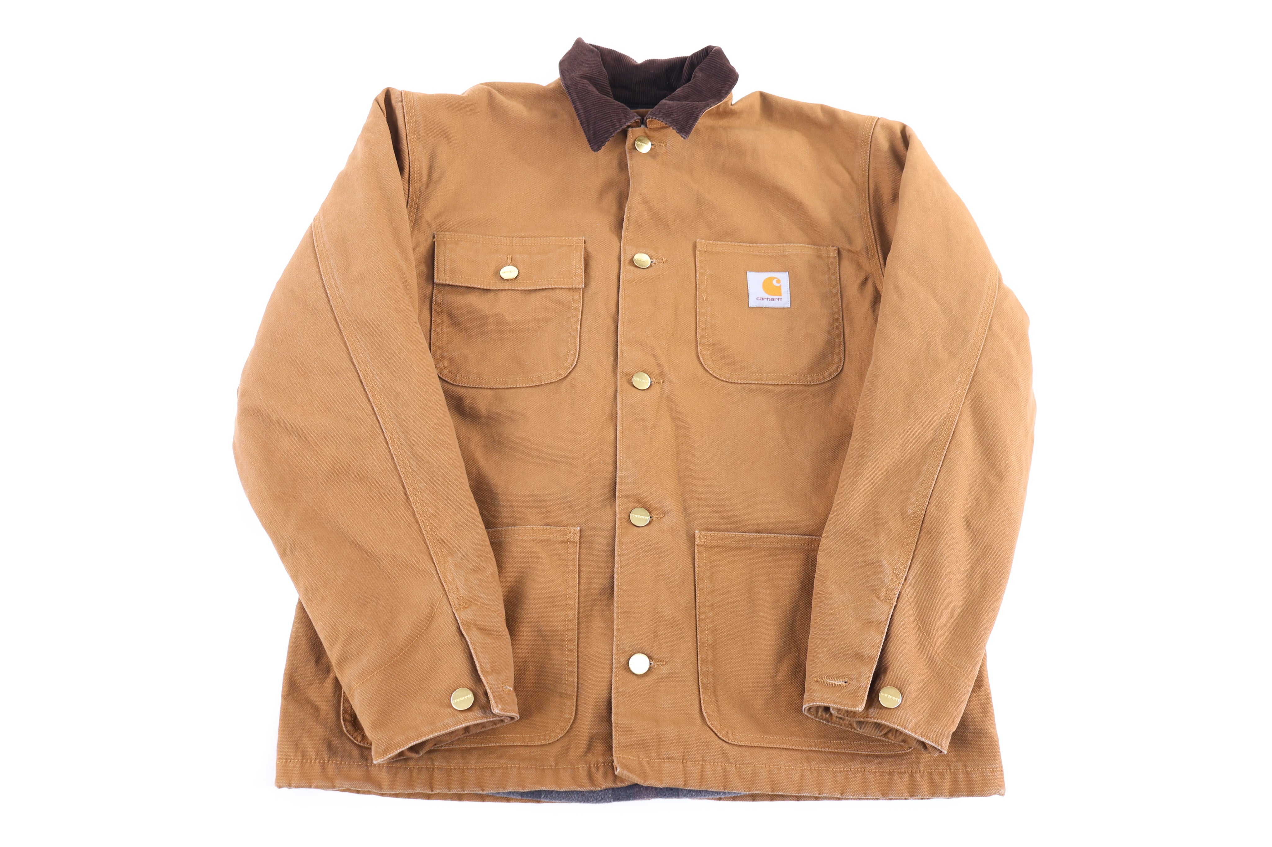 Carhartt Logo Patch Tan Chore Jacket - Jacket - Thrifted Threads