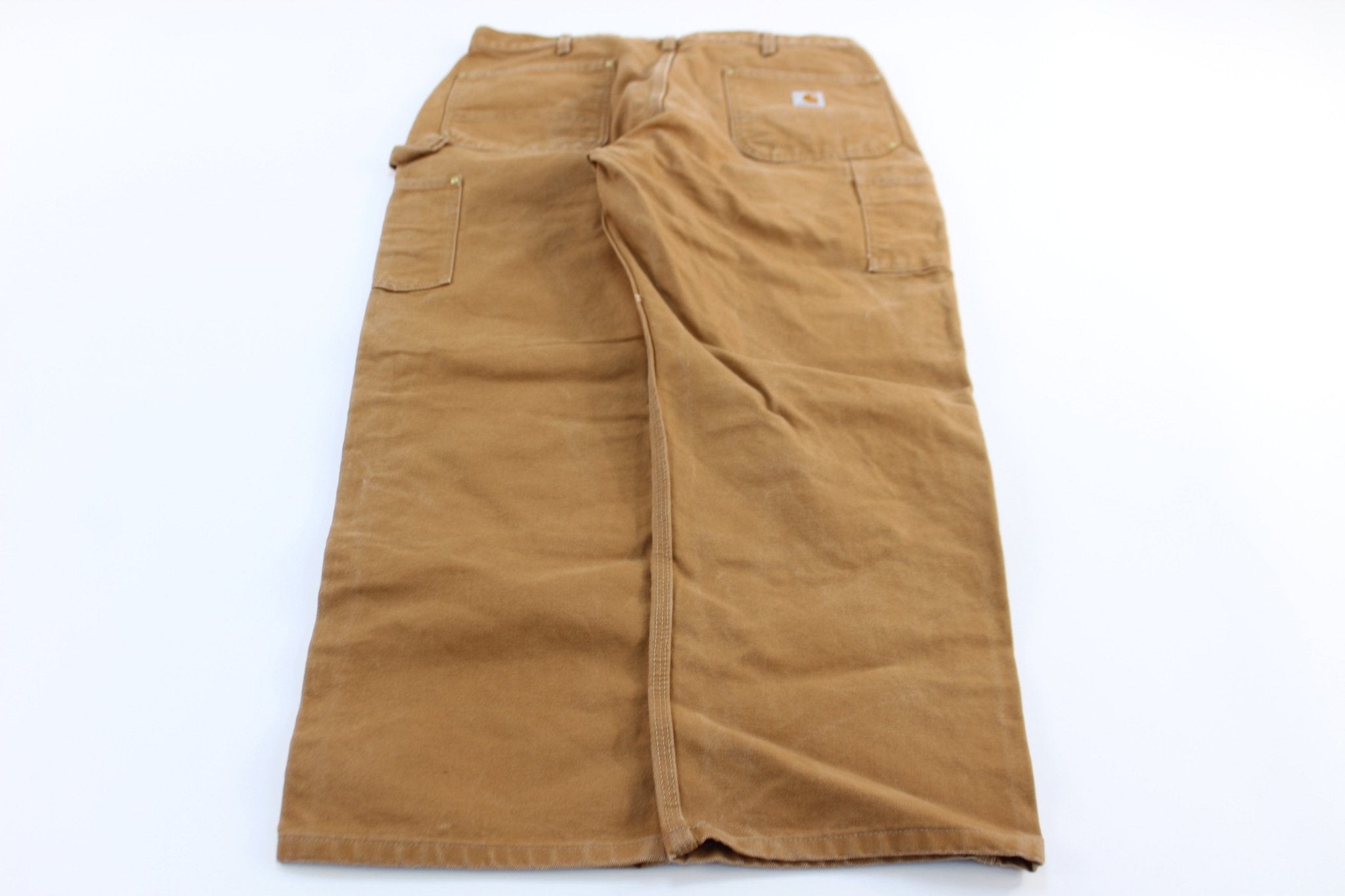 Carhartt Logo Patch Tan Double Knee Pants - ThriftedThreads.com