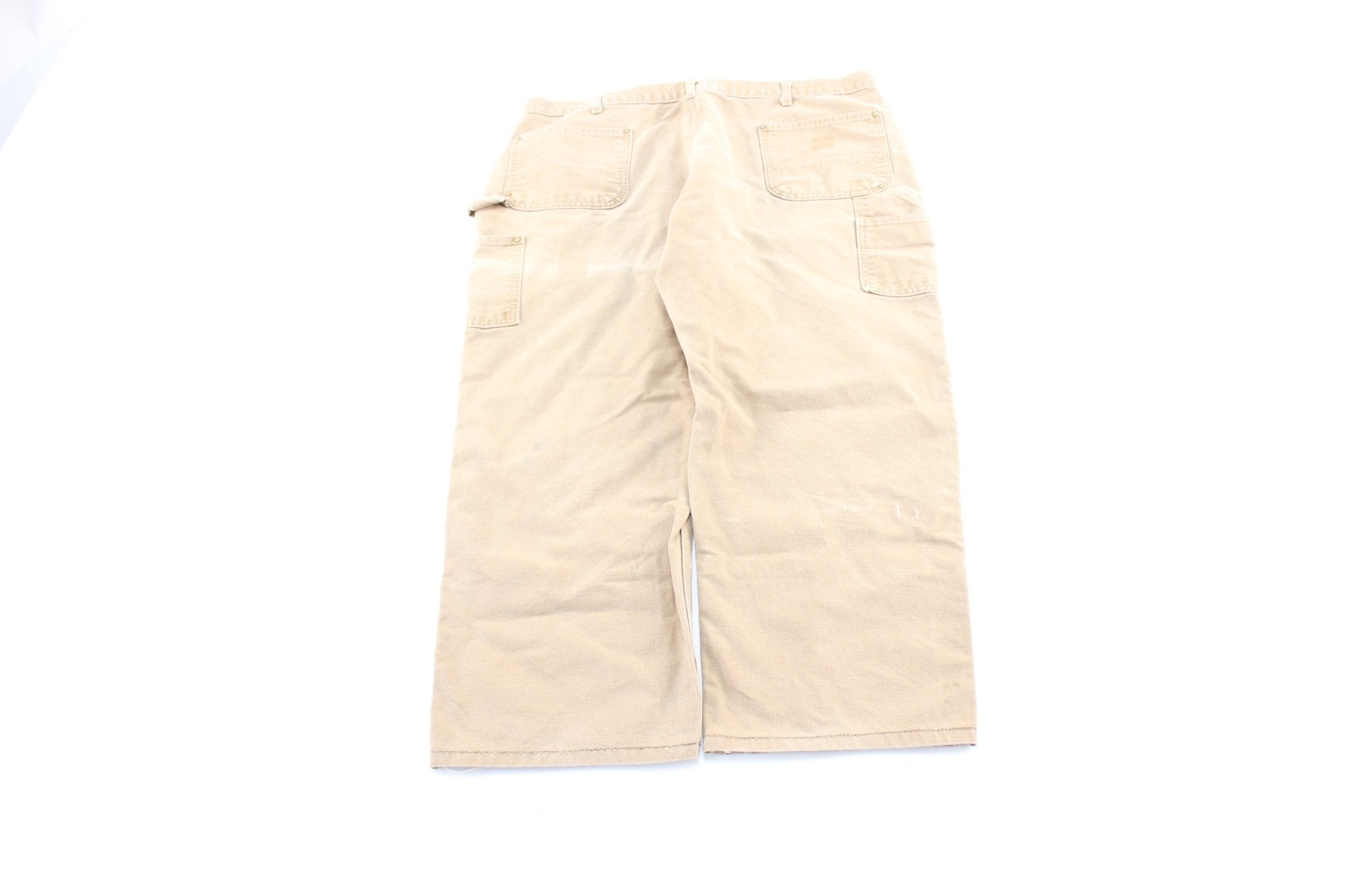 Carhartt Logo Patch Tan Double Knee Pants - ThriftedThreads.com