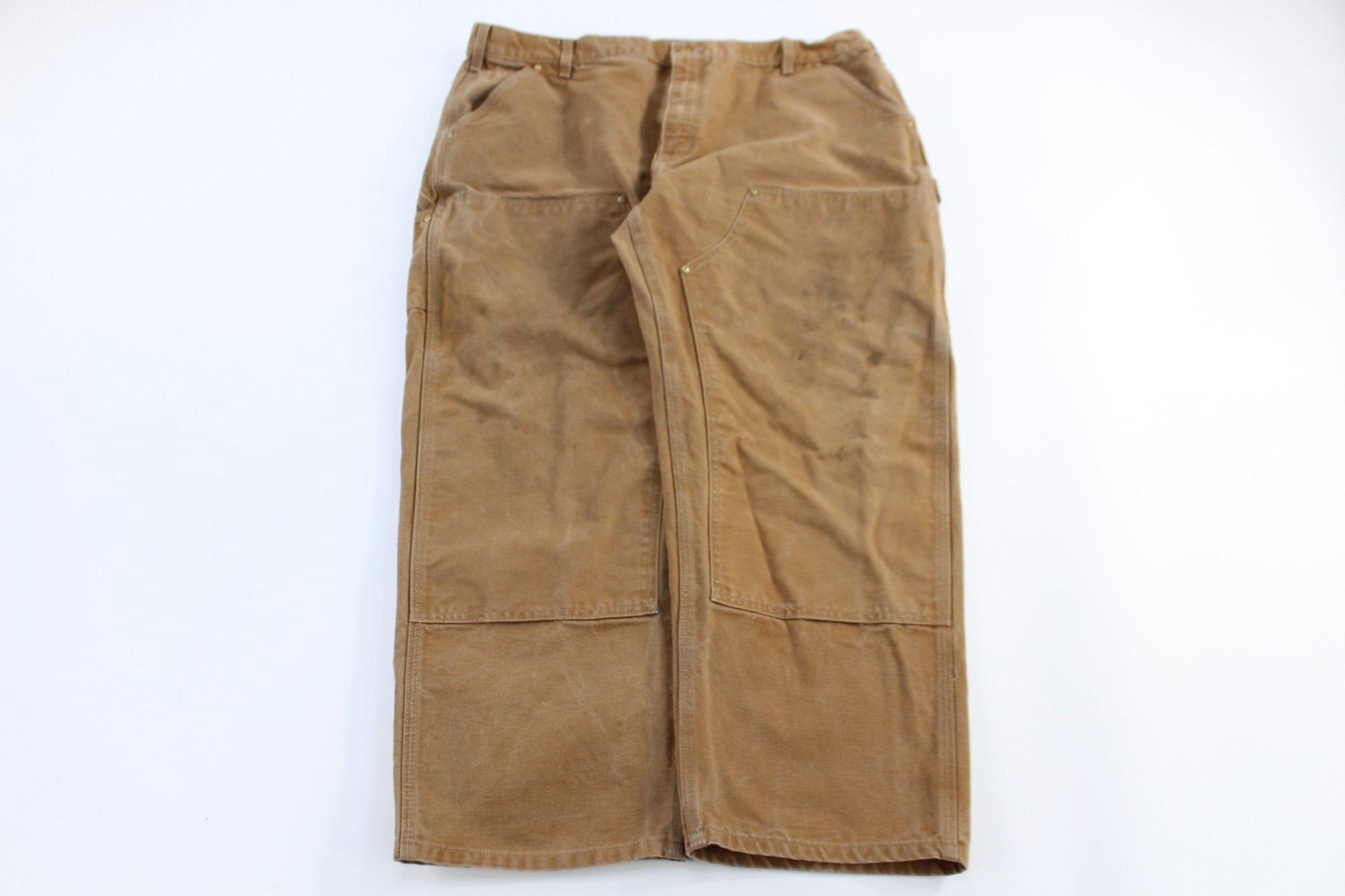 Carhartt Logo Patch Tan Double Knee Pants - Pants - Thrifted Threads