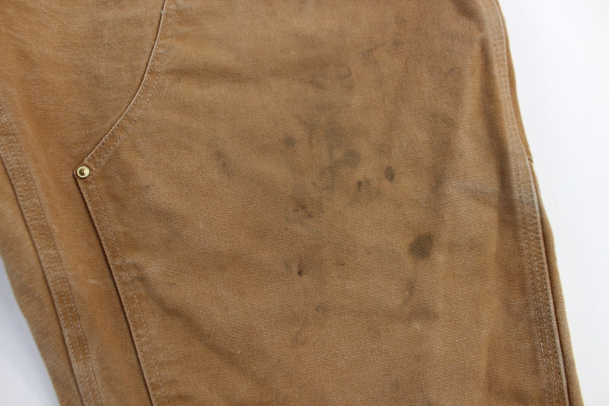 Carhartt Logo Patch Tan Double Knee Pants - Pants - Thrifted Threads