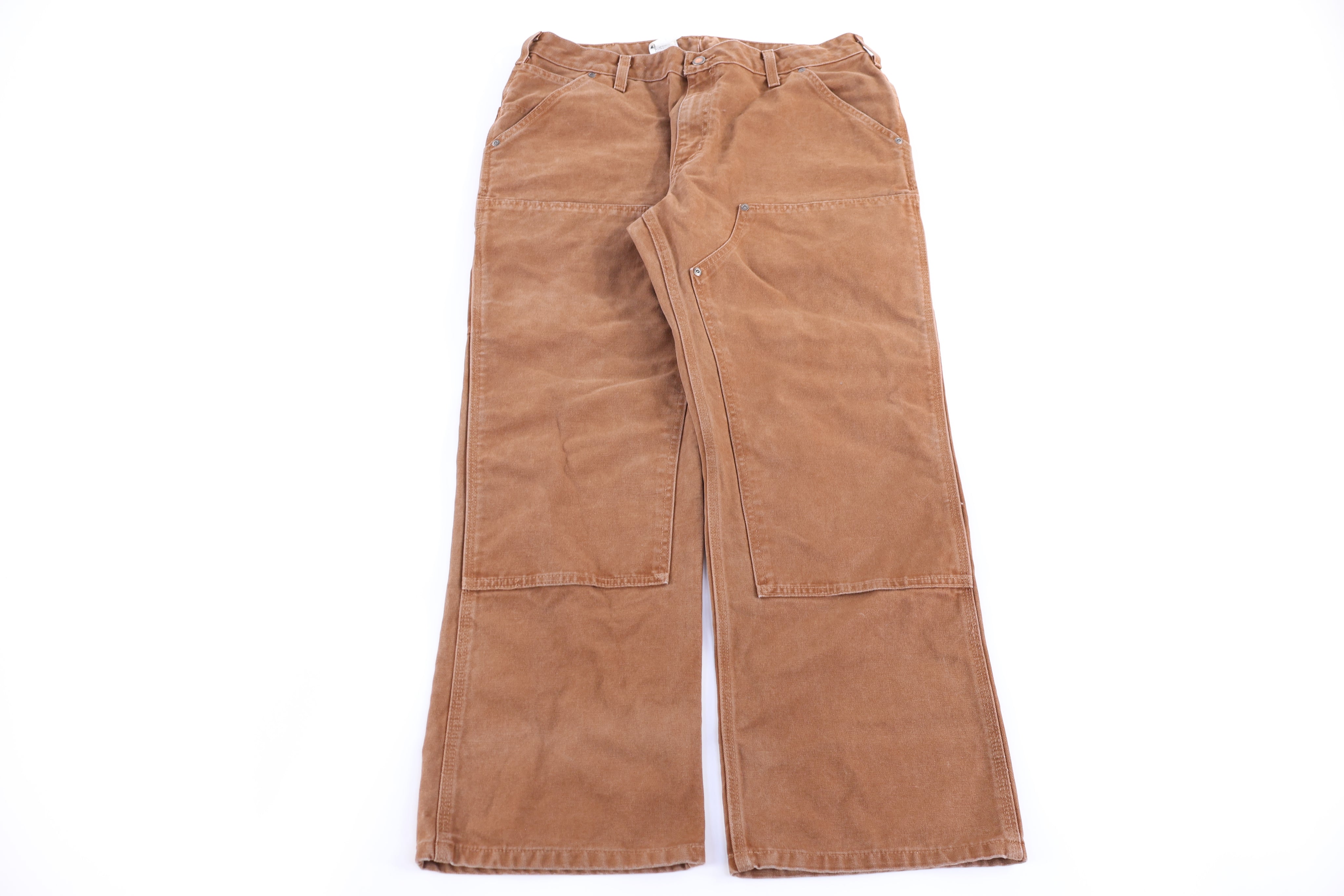 Carhartt Logo Patch Tan Double Knee Pants - Pants/Shorts - Thrifted Threads