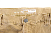 Carhartt Logo Patch Tan DoubleKnee Pants - ThriftedThreads.com