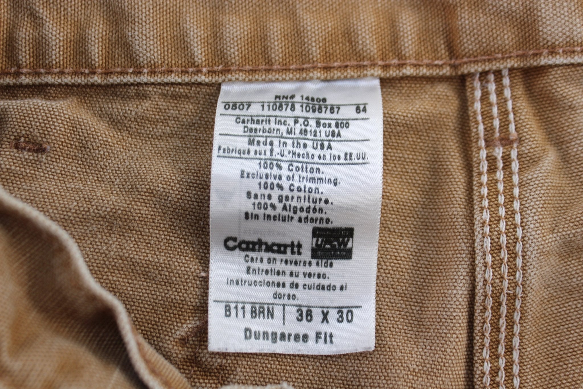 Carhartt Logo Patch Tan Dunagree Fit Pants - Pants/Shorts - Thrifted Threads