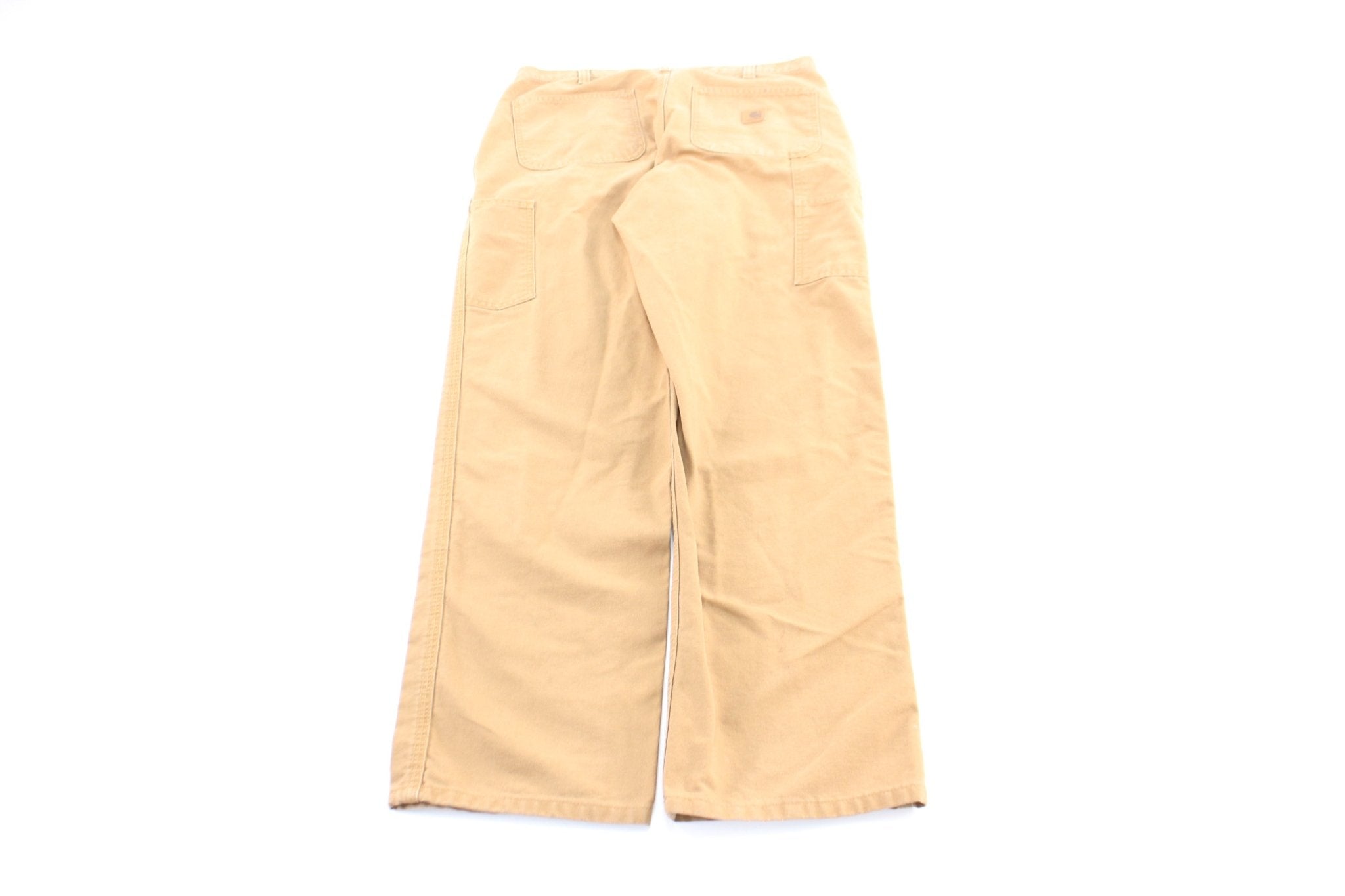 Carhartt Logo Patch Tan Dungaree Fit Pants - ThriftedThreads.com
