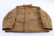 Carhartt Logo Patch Tan Flame Resistant Traditional Zip Up Jacket - Jackets - Thrifted Threads