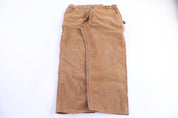 Carhartt Logo Patch Tan Flannel Lined Pants - Pants - Thrifted Threads