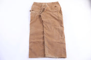 Carhartt Logo Patch Tan Flannel Lined Pants - Pants - Thrifted Threads