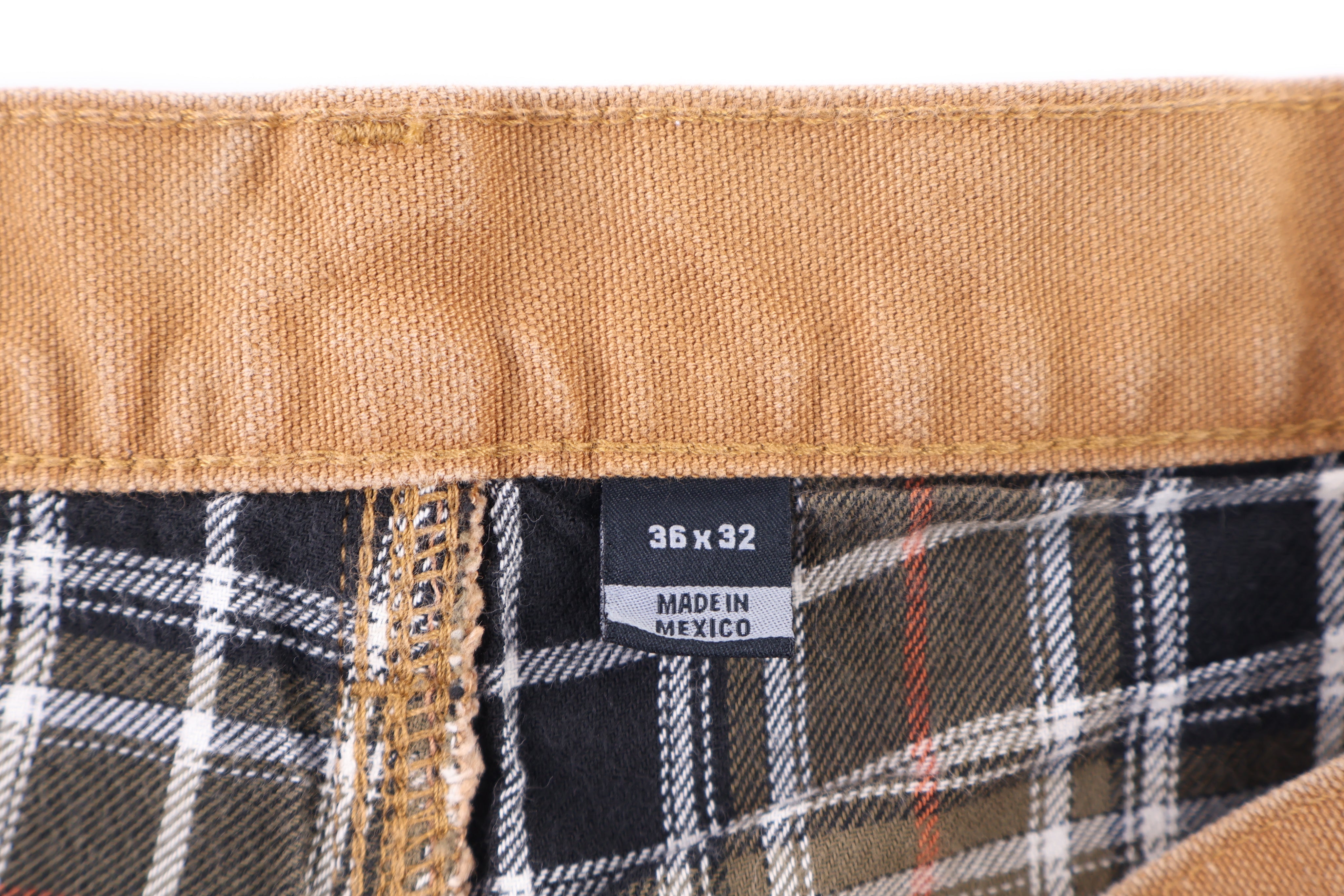 Carhartt Logo Patch Tan Flannel Lined Pants - Pants/Shorts - Thrifted Threads