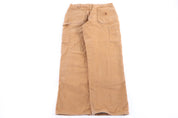 Carhartt Logo Patch Tan Flannel Lined Pants - Pants/Shorts - Thrifted Threads