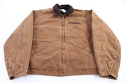 Carhartt Logo Patch Tan Full Zip Detroit Jacket - Jacket - Thrifted Threads
