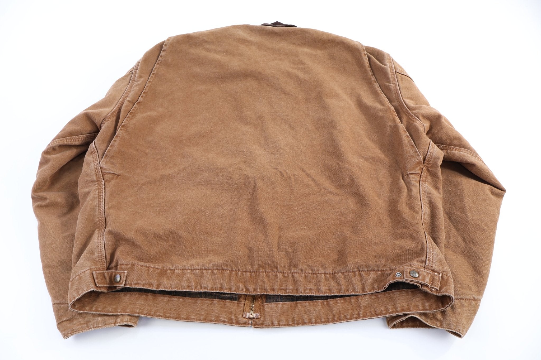 Carhartt Logo Patch Tan Full Zip Detroit Jacket - Jacket - Thrifted Threads