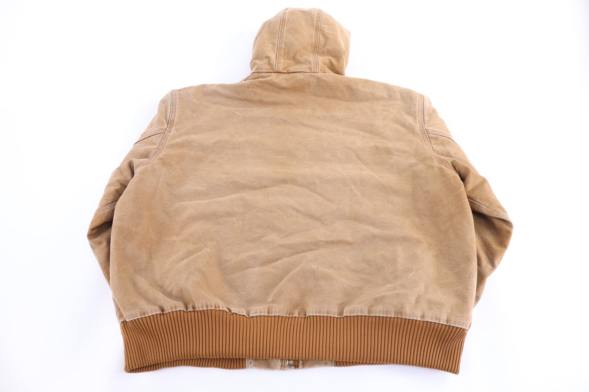 Carhartt Logo Patch Tan Full Zip Jacket - Jacket - Thrifted Threads