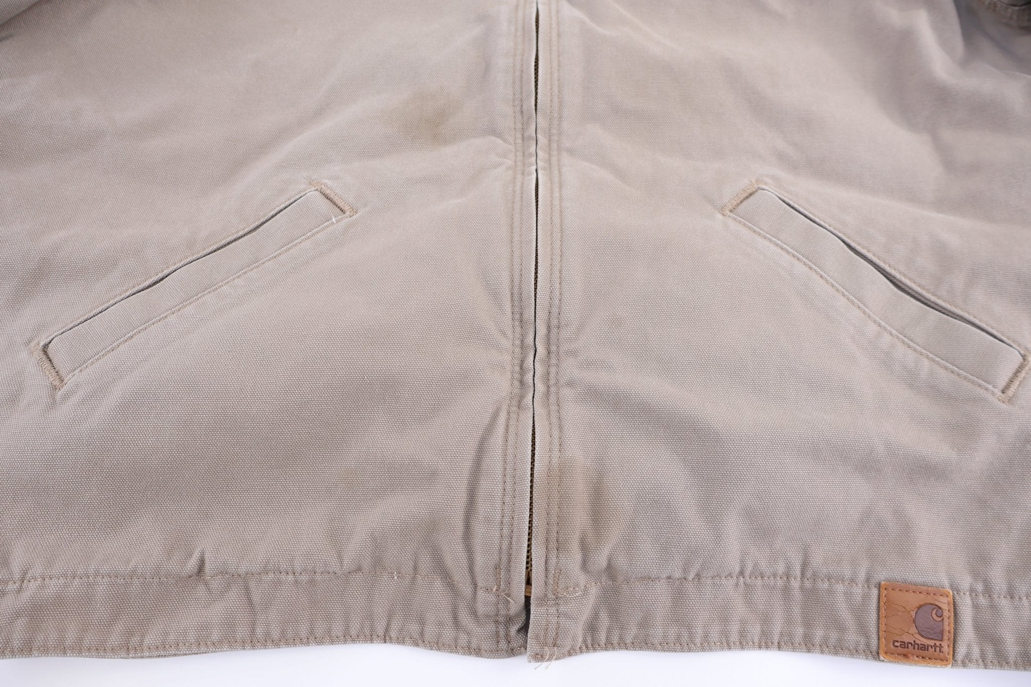 Carhartt Logo Patch Tan Full Zip Jacket - Jacket - Thrifted Threads