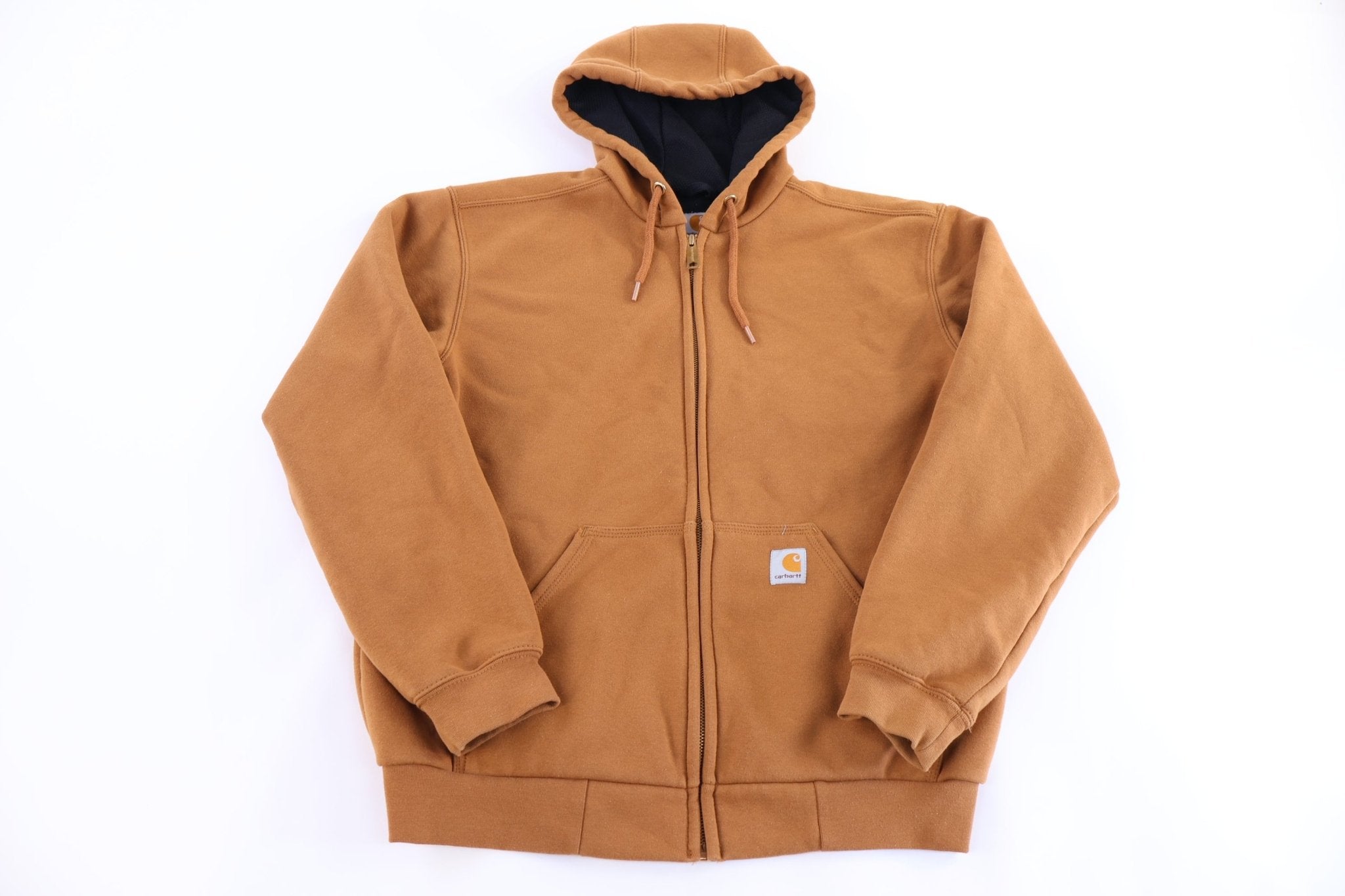 Carhartt Logo Patch Tan Full Zip Jacket - Jacket - Thrifted Threads
