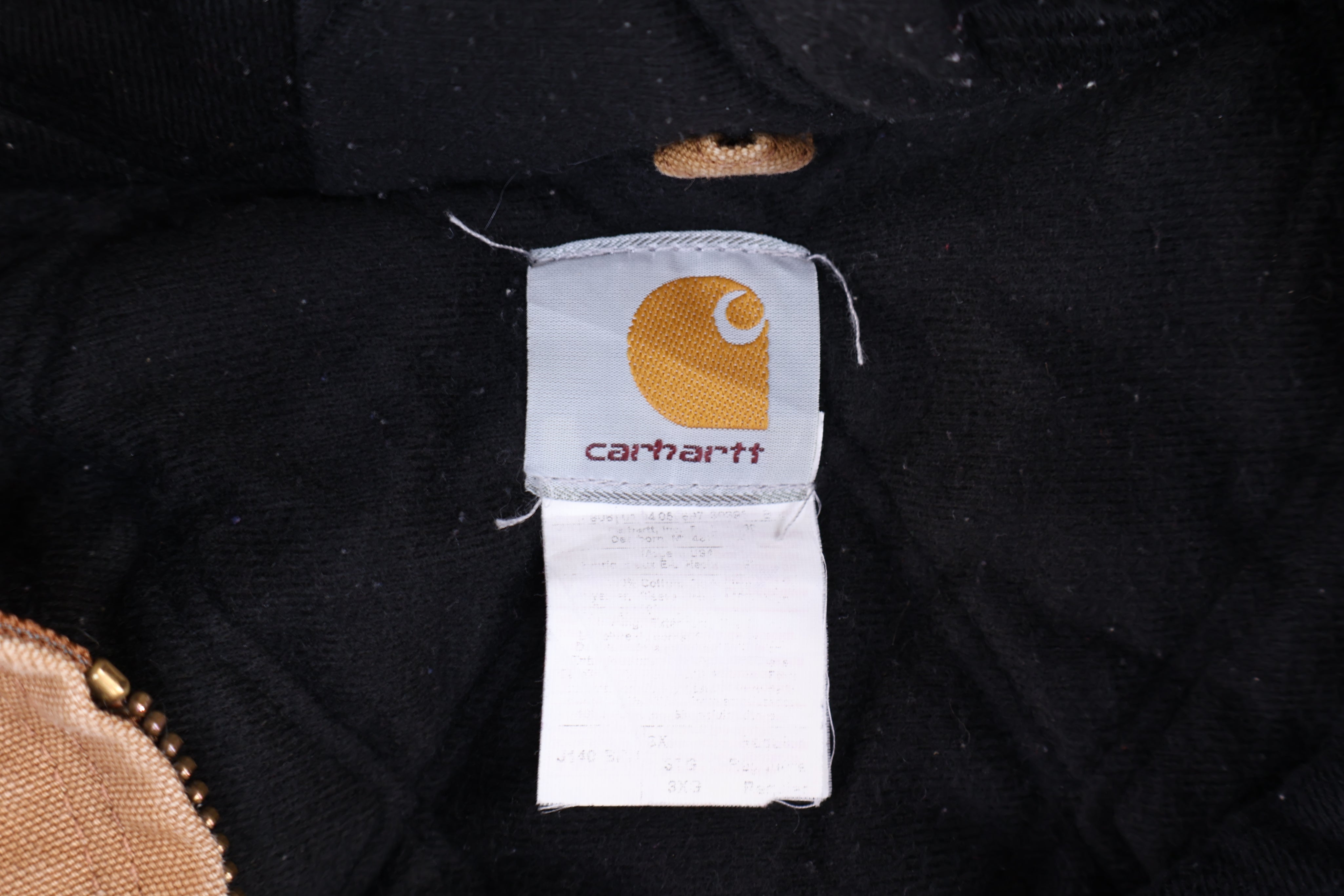 Carhartt Logo Patch Tan Full Zip Jacket - Jacket - Thrifted Threads
