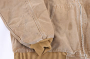 Carhartt Logo Patch Tan Full Zip Jacket - Jacket - Thrifted Threads