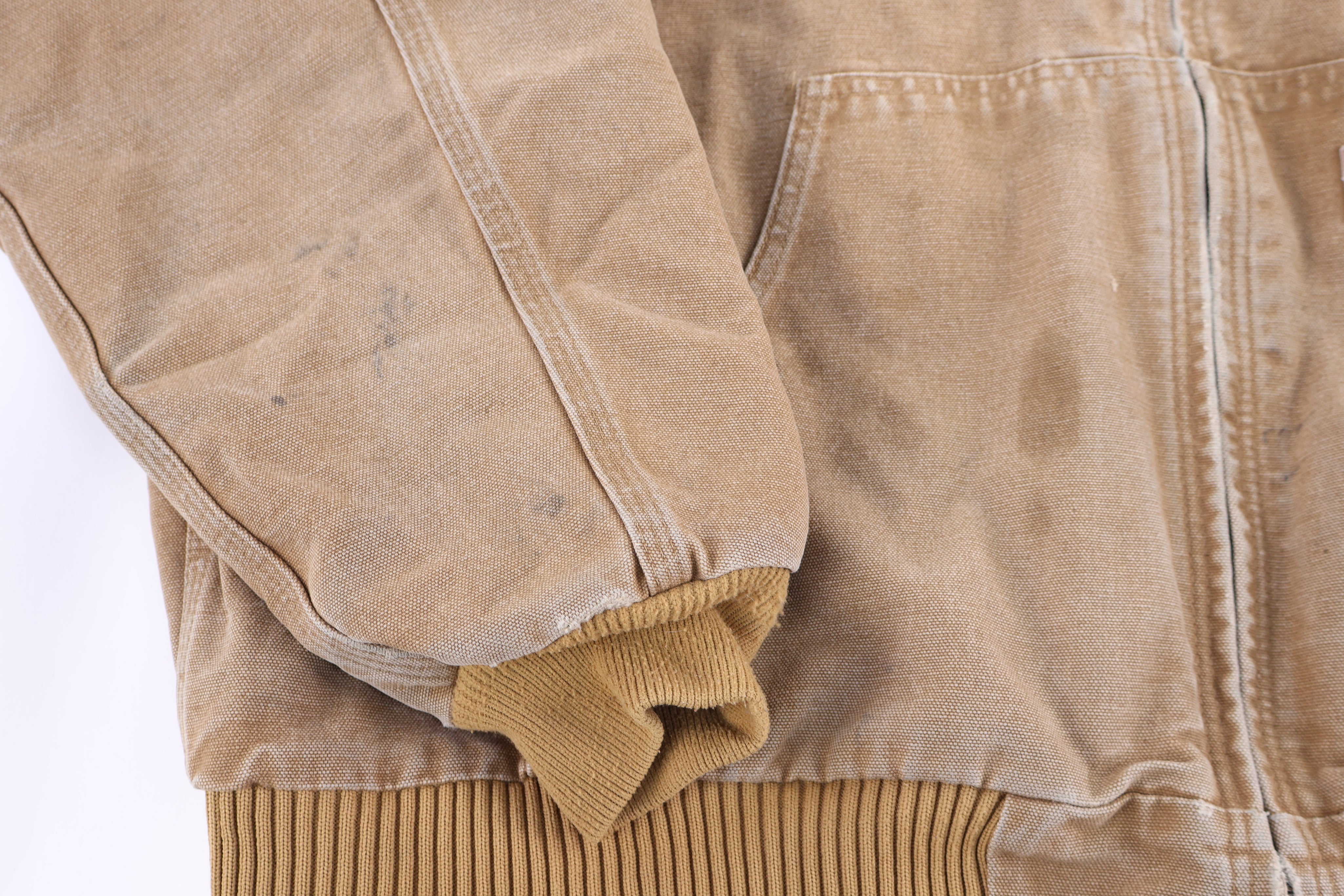 Carhartt Logo Patch Tan Full Zip Jacket - Jacket - Thrifted Threads