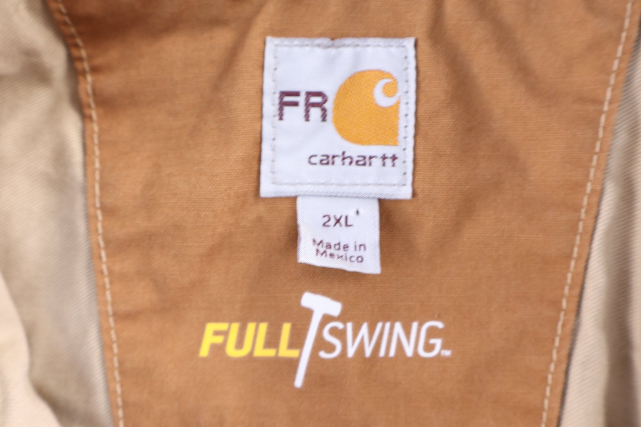 Carhartt Logo Patch Tan Full Zip Jacket - Jacket - Thrifted Threads