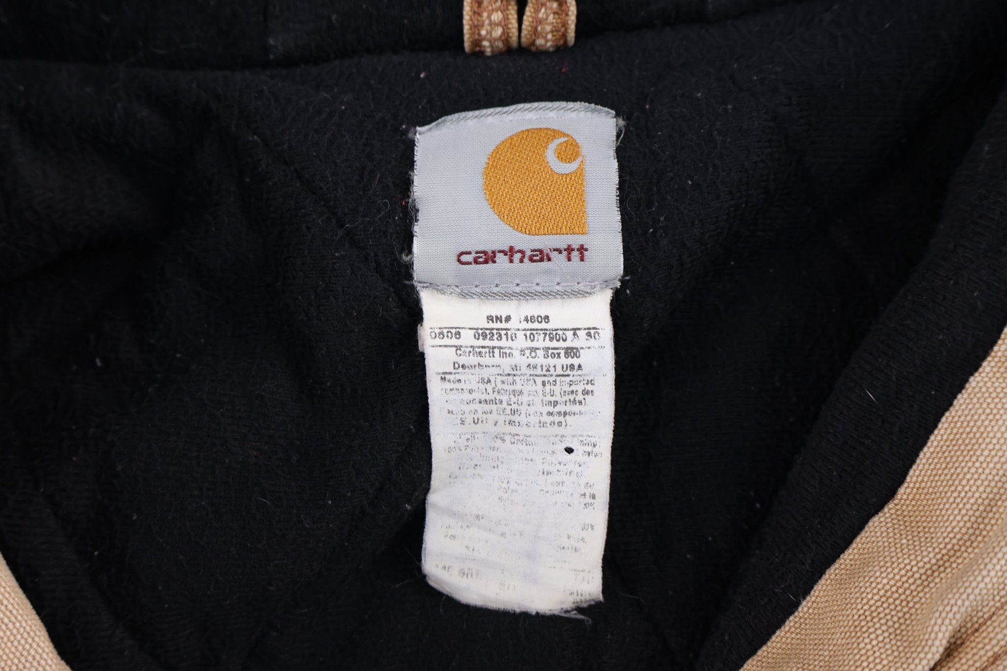 Carhartt Logo Patch Tan Full Zip Jacket - Jacket - Thrifted Threads