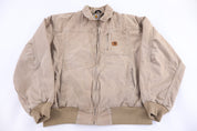 Carhartt Logo Patch Tan Full Zip Jacket - Jacket - Thrifted Threads