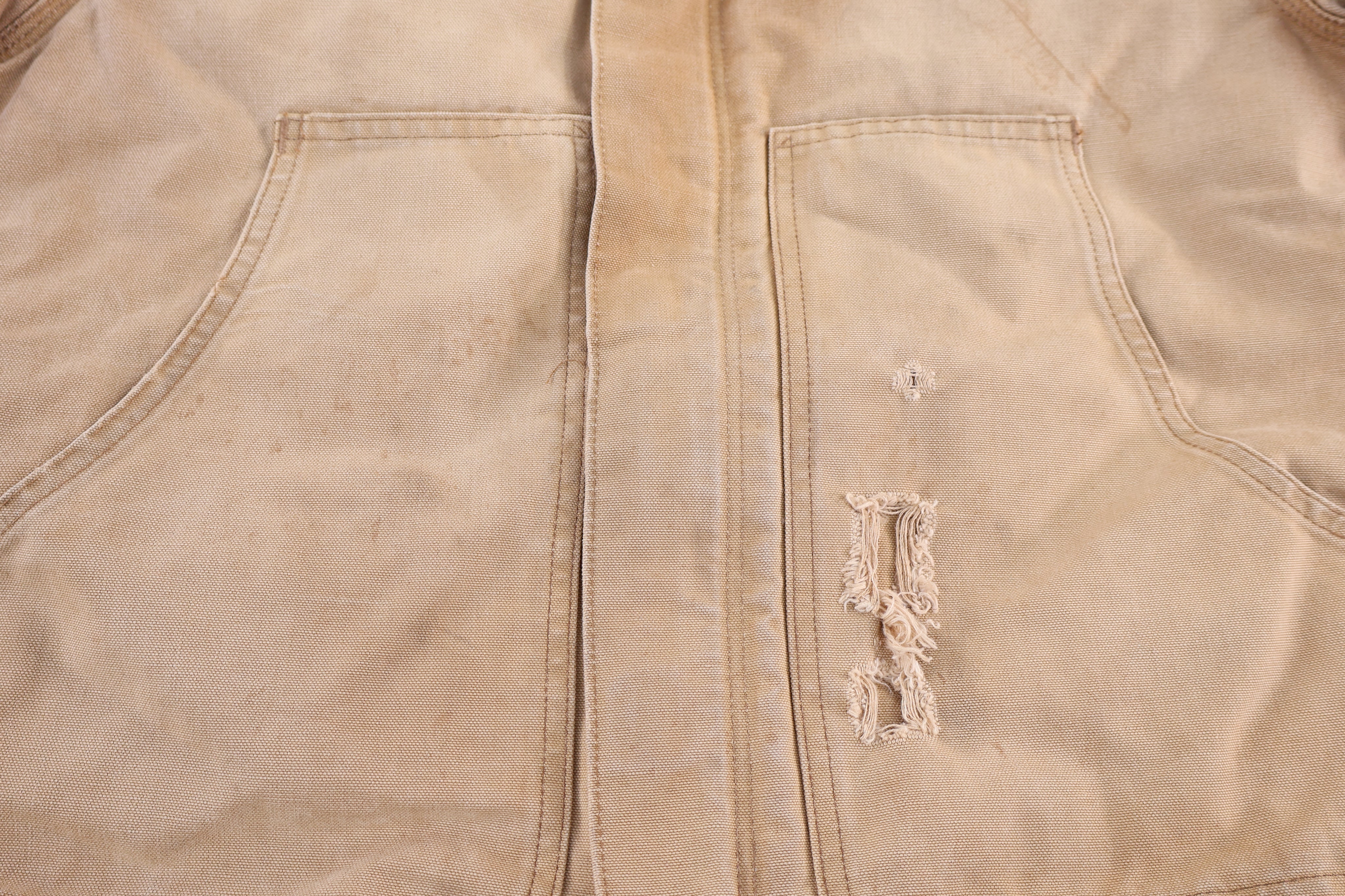 Carhartt Logo Patch Tan Full Zip Jacket - Jacket - Thrifted Threads