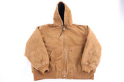 Carhartt Logo Patch Tan Full Zip Jacket - Jacket - Thrifted Threads