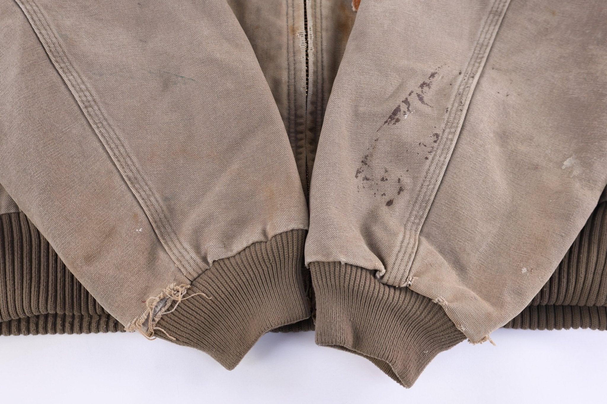 Carhartt Logo Patch Tan Full Zip Jacket - Jacket - Thrifted Threads
