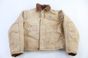 Carhartt Logo Patch Tan Full Zip Jacket - Jacket - Thrifted Threads