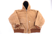 Carhartt Logo Patch Tan Full Zip Jacket - Jacket - Thrifted Threads